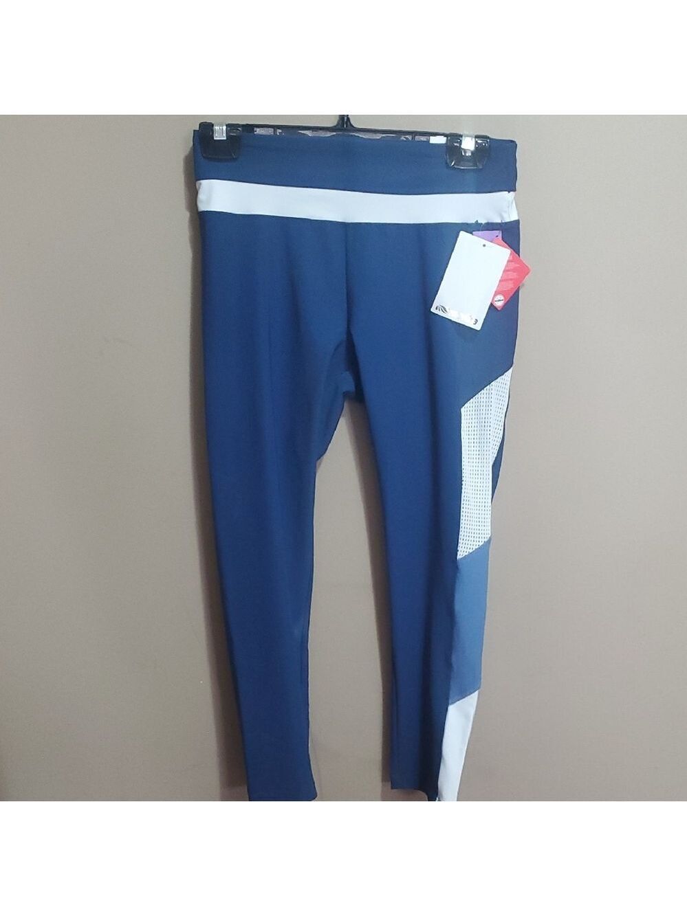 Marika Navy Leggings with White Stripe Size Small